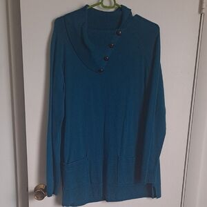 JEANNE PIERRE Teal Knit Sweater
